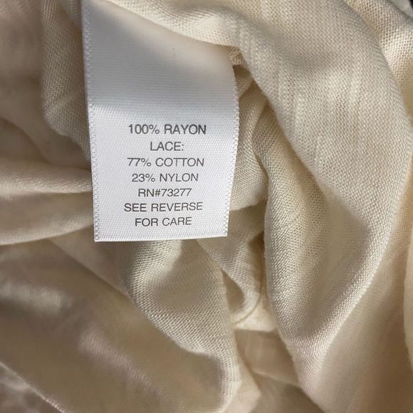 Apt 9 Cream Open Front  Short Sleeve Cardigan - Picture 5 of 6